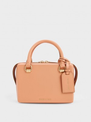 Charles & Keith Cordele Bowling Bag Turuncu | WLNG-18637