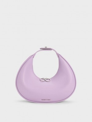 Charles & Keith Crescent Hobo Bag Mor | KDWF-43169