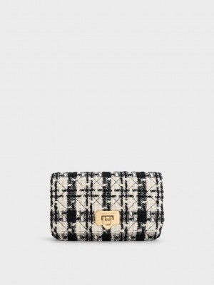 Charles & Keith Cressida Tweed Push-Lock Clutch Renkli | LHDU-50619