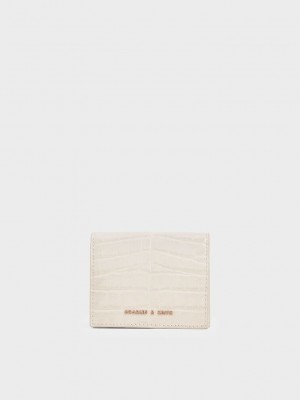 Charles & Keith Croc-Effect Small Wallet Krema | TEJI-05934