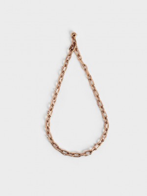 Charles & Keith Crystal-Embellished Chain-Link Necklace Pembe Altın | XVAT-37528