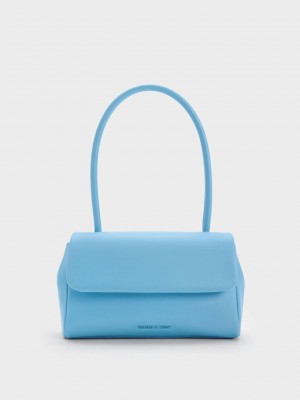 Charles & Keith Curved Handle Shoulder Bag Mavi | ALNE-31498