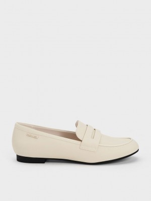 Charles & Keith Cut-Out Almond Burunlu Penny Loafers Pembe | XBSI-09614