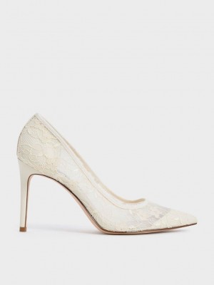 Charles & Keith Dantel Stiletto Pumps Krema | NRZO-14860