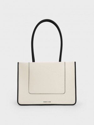 Charles & Keith Daylla Tote Bag Krema | PEXJ-19820