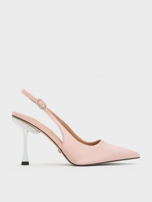Charles & Keith Demi Recycled Polyester Arkası Açık Pumps Bej Rengi | RTSP-17508