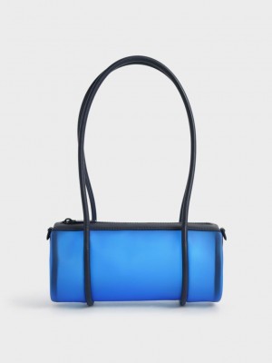 Charles & Keith Double Handle Hobo Bag Mavi | OHUI-96250