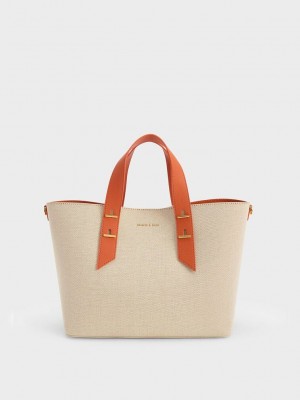 Charles & Keith Double Handle Hobo Bag Turuncu | VLHW-08163