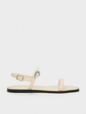 Charles & Keith Double Metallic Tokalı Sandals Pembe | NFAH-57824