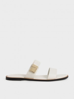 Charles & Keith Dove Metallic Tokalı Terlik Sandals Pembe | UJMS-85274
