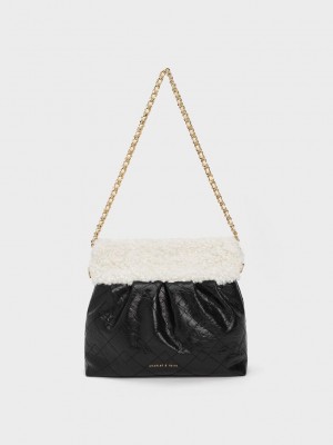 Charles & Keith Duo Furry Chain Handle Shoulder Bag Renkli | PEQK-56708