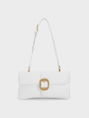 Charles & Keith Eilith Buckled Bag Beyaz | NTDP-04831