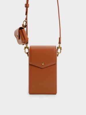Charles & Keith Elongated Crossbody Bag Kahverengi | XFKZ-68053