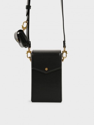 Charles & Keith Elongated Crossbody Bag Siyah | PALS-03129
