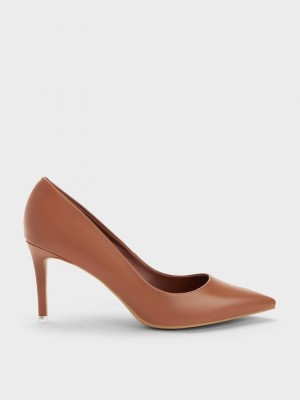 Charles & Keith Emmy Pointed-Burunlu Pumps Kahverengi | MPFC-87012