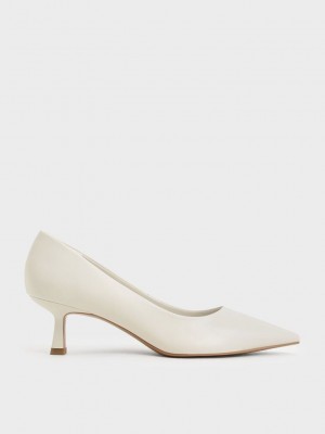 Charles & Keith Emmy Pointed Kitten Heel Pumps Pembe | KFIS-98730