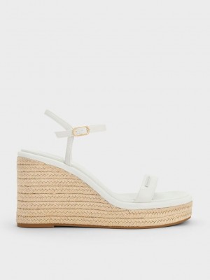 Charles & Keith Espadril Wedges Pembe | VPFA-02615