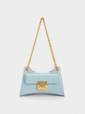 Charles & Keith Eudora Sculptural Bag Mavi | LOZE-38412