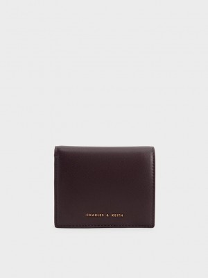 Charles & Keith Evelynn Snap Button Mini Wallet Koyu | BTQX-12694