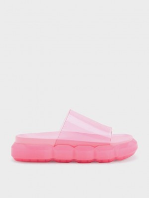 Charles & Keith Fia See-Through Terlik Sandals Açık Pembe | VJZK-93415
