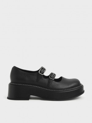 Charles & Keith Frankie Platform Mary Janes? Siyah | MUNI-31840