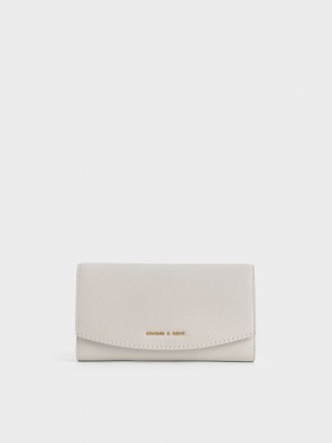Charles & Keith Front Flap Long Wallet Açık Gri | KFCW-92570