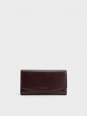 Charles & Keith Front Flap Long Wallet Koyu | NLJH-41738