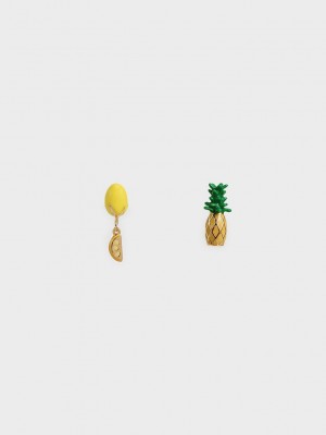 Charles & Keith Fruits Stud Earrings Sarı | BYCZ-10432