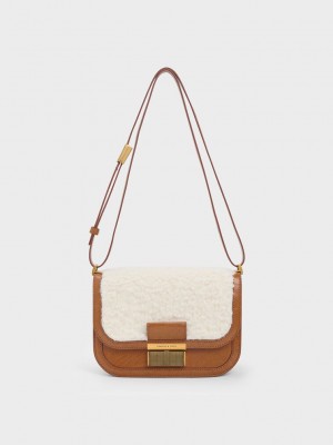 Charles & Keith Furry Charlot Bag Renkli | CEMZ-21937