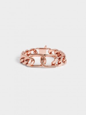 Charles & Keith Gabine Chain-Link Bracelet Pembe Altın | LSJM-06732