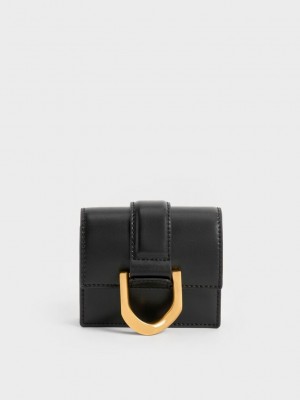 Charles & Keith Gabine Chain-Link Card Holder Siyah | YKRI-52049