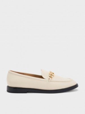 Charles & Keith Gabine Chain-Link Deri Loafers Pembe | GXBW-45190