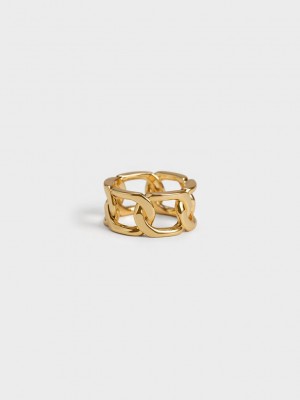 Charles & Keith Gabine Chain-Link Ring Altın | GADR-14892