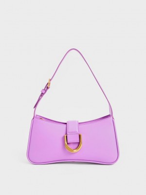Charles & Keith Gabine Curved Shoulder Bag Mor | DSUV-68457