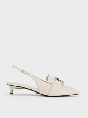 Charles & Keith Gabine Deri Arkası Açık Pumps Pembe | UOHY-18465