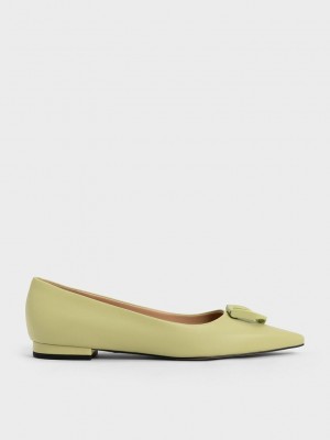 Charles & Keith Gabine Deri Ballerinas Yeşil | UPVE-62534
