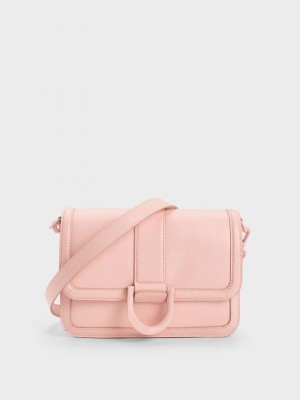 Charles & Keith Gabine Deri Crossbody Bag Pembe | CYXG-26379