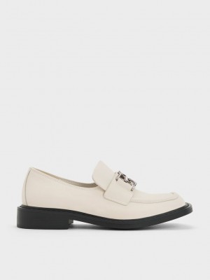 Charles & Keith Gabine Deri Loafers Pembe | QCOW-91725