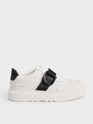 Charles & Keith Gabine Deri Low-Top Sneakers Siyah | JGCN-70914