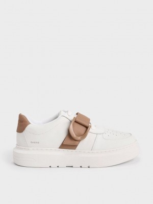 Charles & Keith Gabine Deri Low-Top Sneakers Kahverengi | TCLQ-90675