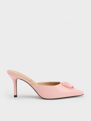 Charles & Keith Gabine Deri Mules Pembe | LTKS-46205