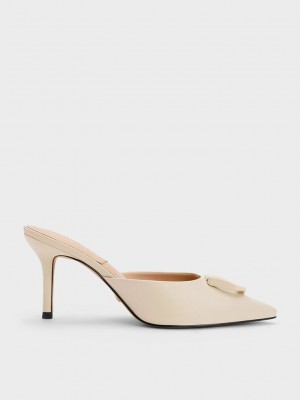 Charles & Keith Gabine Deri Mules Pembe | ZMXU-94178