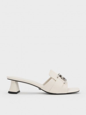 Charles & Keith Gabine Deri Topuklu Mules Pembe | XTAR-46730