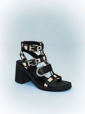 Charles & Keith Gabine Gingham Gladiator Sandals Renkli | XSBG-90483