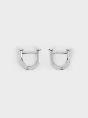Charles & Keith Gabine Huggie Earrings Gümüş | PCOB-63084