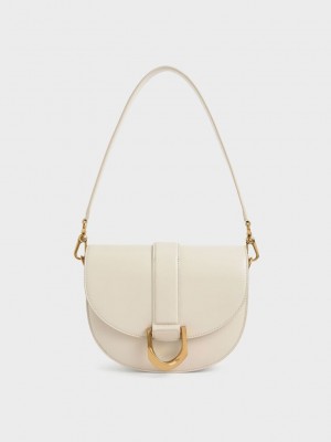 Charles & Keith Gabine Saddle Bag Krema | JDXM-93106