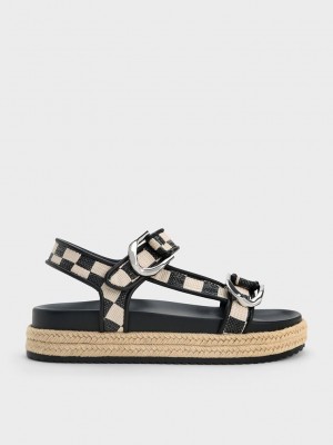 Charles & Keith Gabine Straw Espadril Sandals Renkli | JYCG-10368