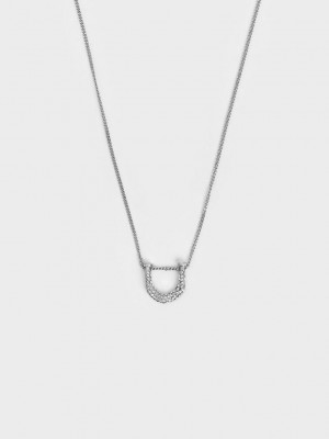 Charles & Keith Gabine Swarovski Crystal Necklace Gümüş | SWQJ-07689