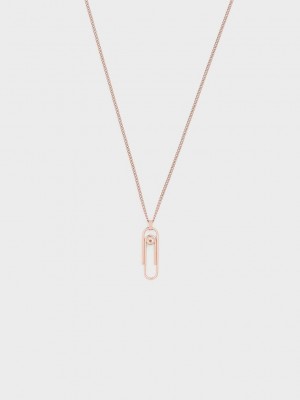 Charles & Keith Gem-Embellished Princess Necklace Pembe Altın | IKDY-58720