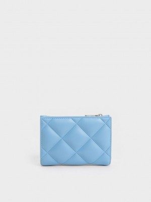 Charles & Keith Gemma Kapitone Cardholder Açık Mavi | NMHS-29354